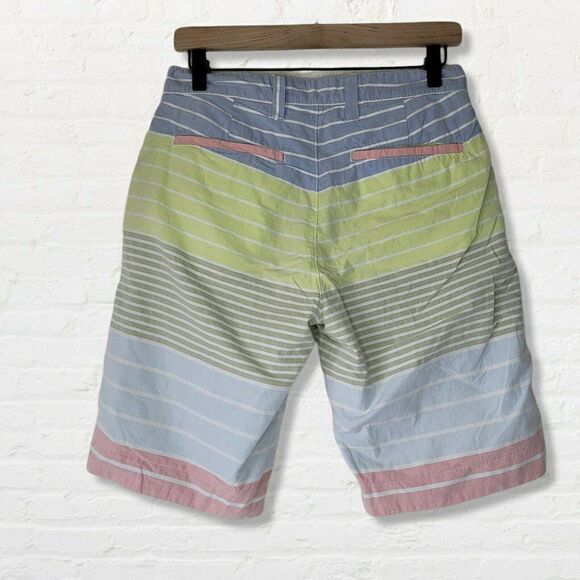 NWT Tailor Vintage Reversible Shorts Men's Size 28 Pastel Stripes and Khaki - Picture 4 of 8